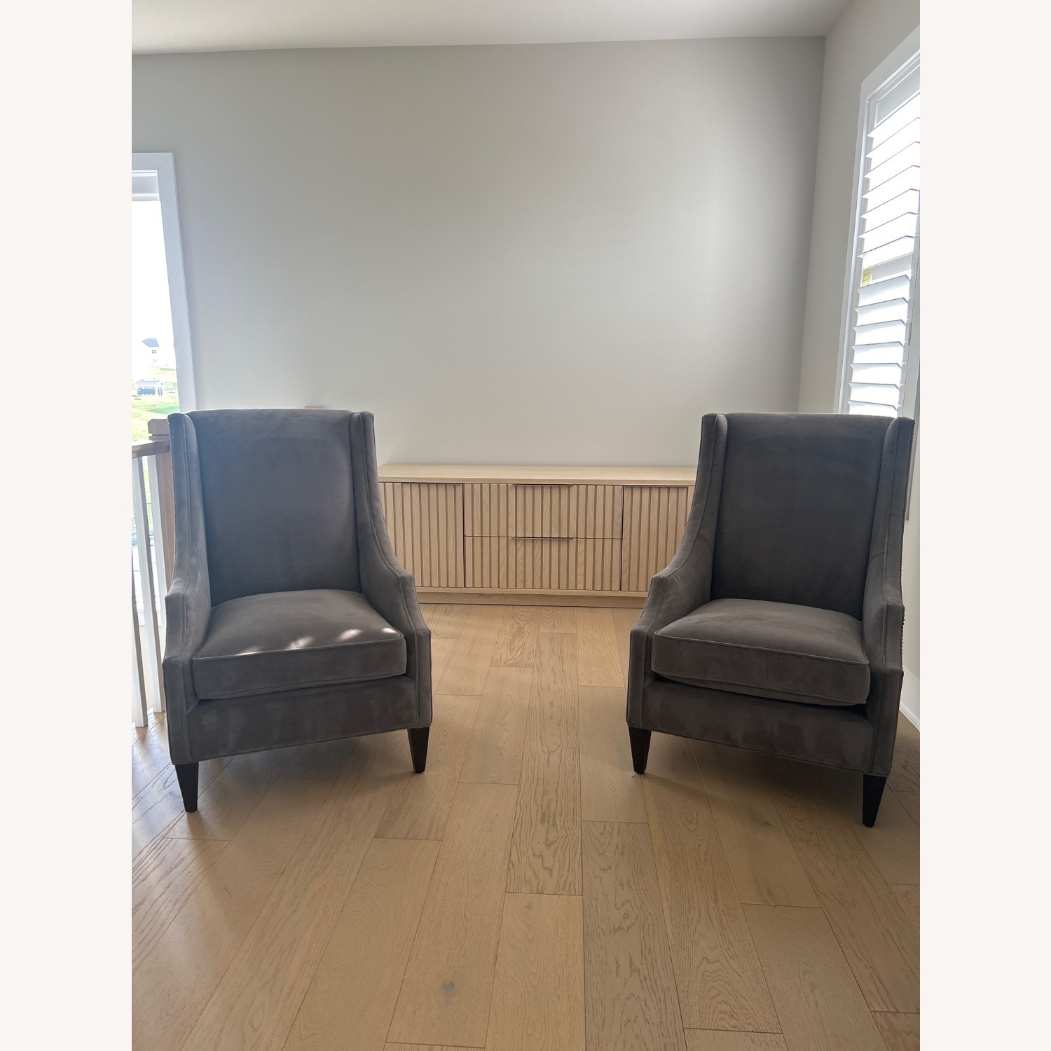 Arhaus Dark Gray Velvet Accent Chairs - image-9