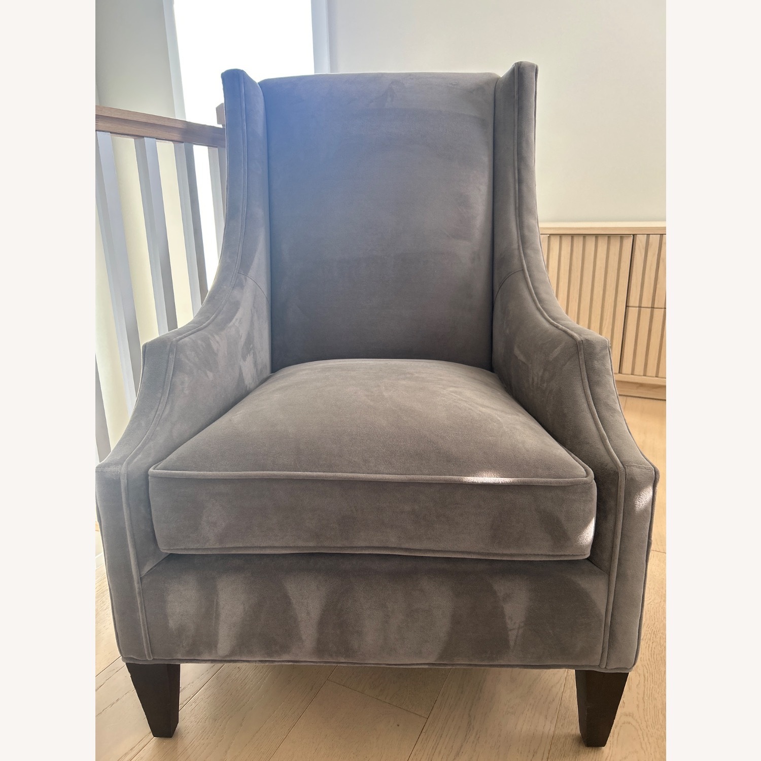 Arhaus Dark Gray Velvet Accent Chairs - image-4