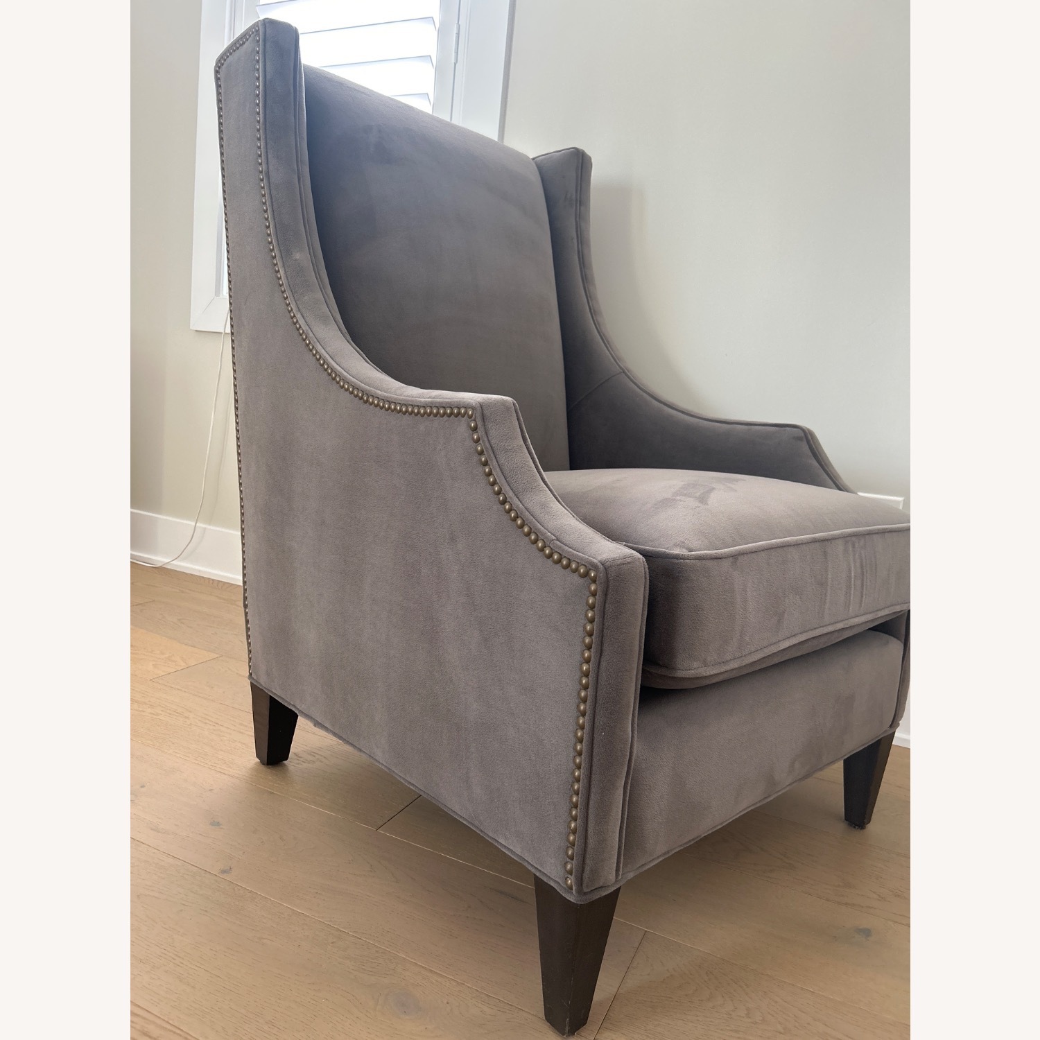 Arhaus Dark Gray Velvet Accent Chairs - image-5