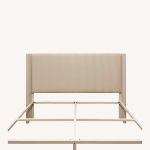 Used Natural Velvet Queen Bed  for sale on AptDeco