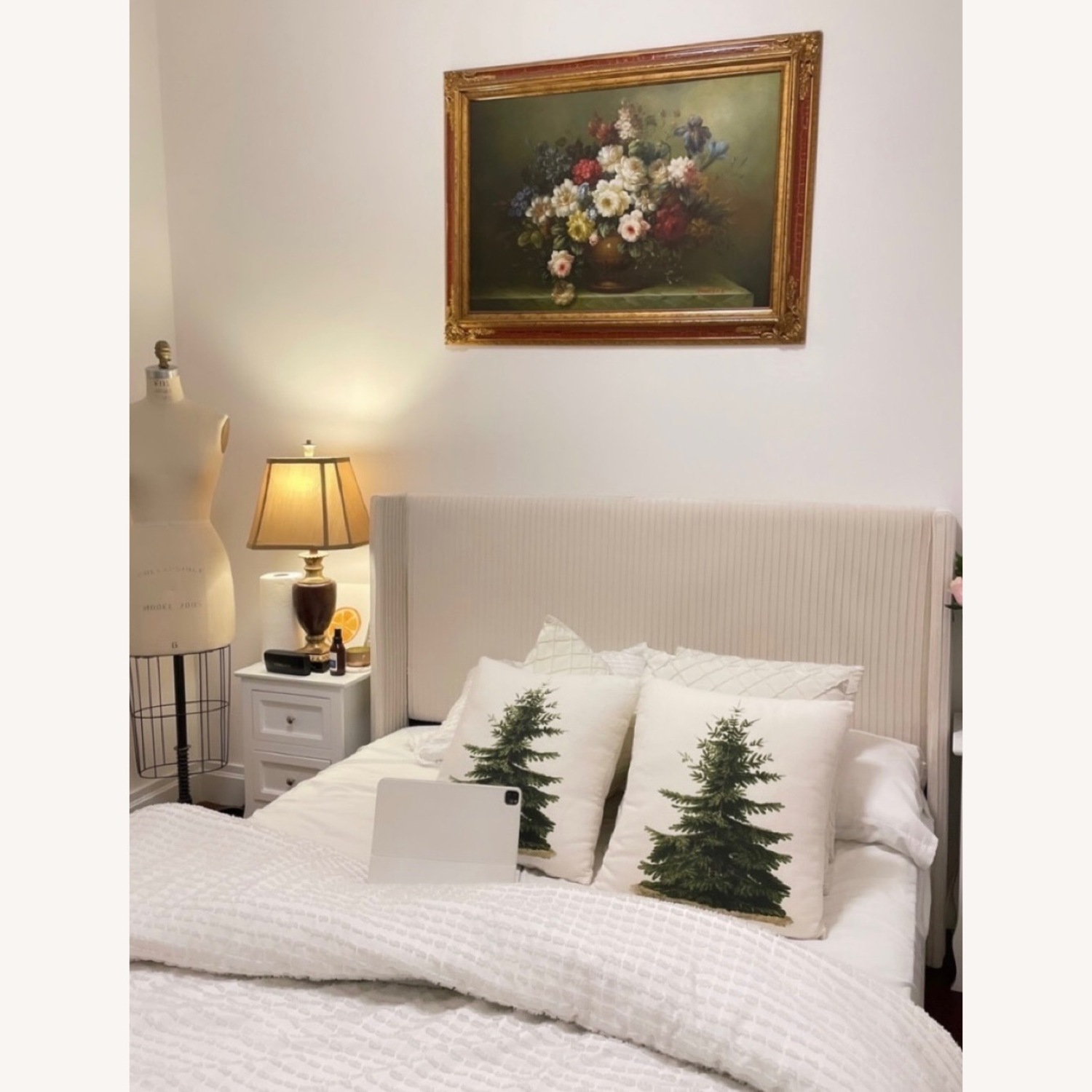 Natural Velvet Queen Bed  - image-1