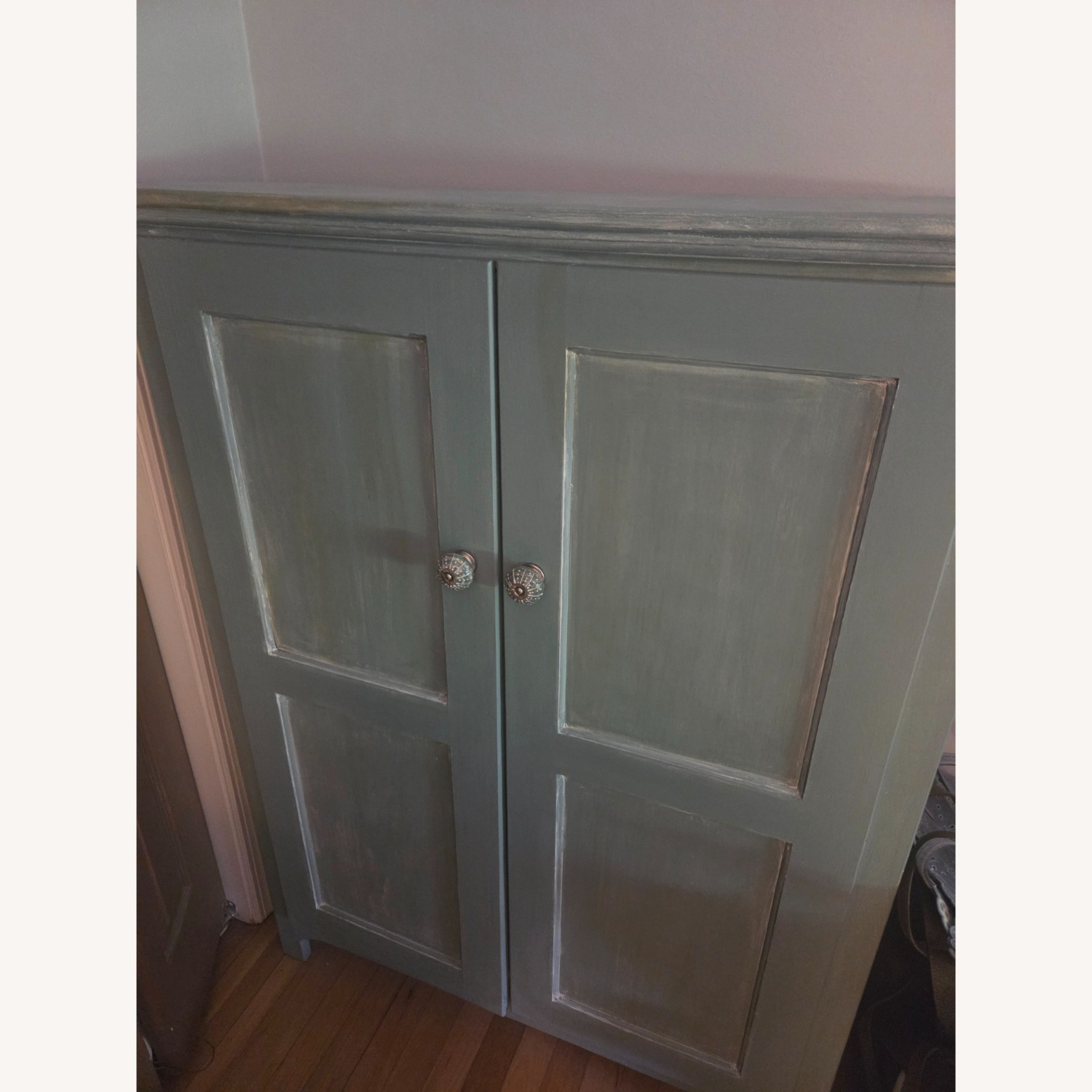 Gothic Furniture Blue Wood Media Storage - image-1