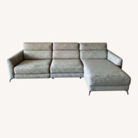 Natuzzi Stan Light Brown Fabric 2 Piece Sectional