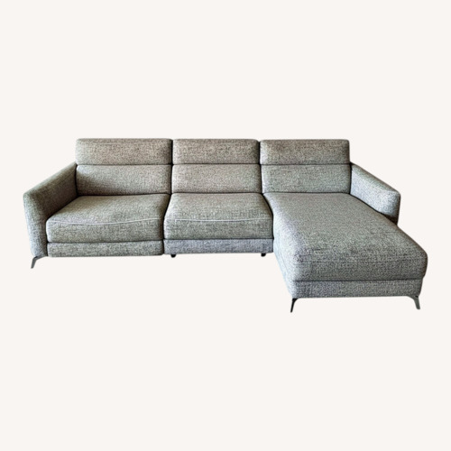 Used Natuzzi Stan Light Brown Fabric 2 Piece Sectional for sale on AptDeco