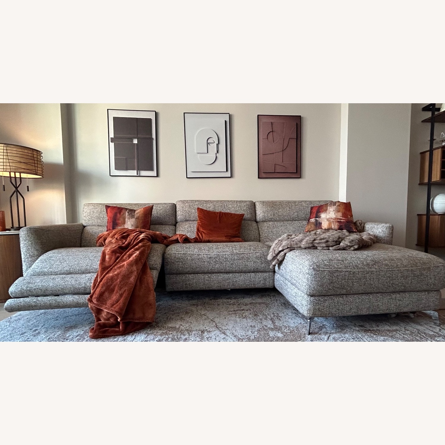 Natuzzi Stan Light Brown Fabric 2 Piece Sectional - image-2