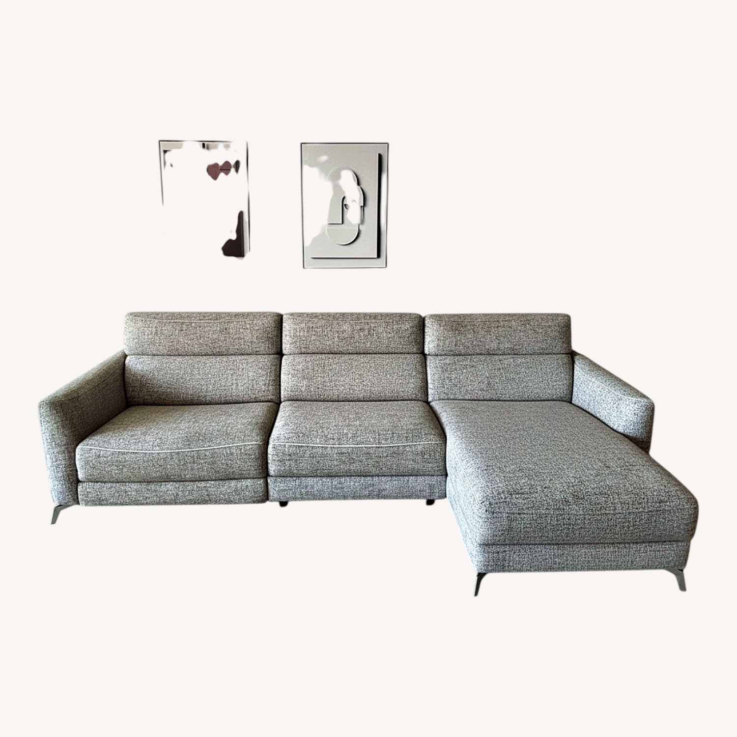 Natuzzi Stan Light Brown Fabric 2 Piece Sectional - image-5