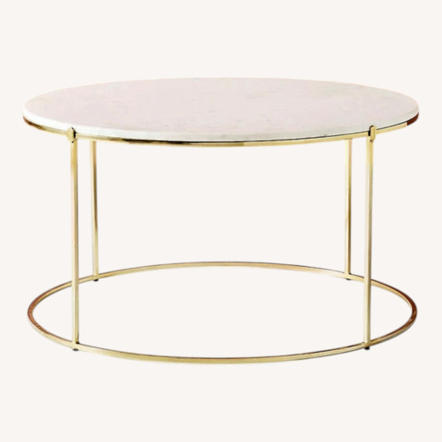 Used Anthropologie Leavenworth Marble & Brass Coffee Table for sale on AptDeco