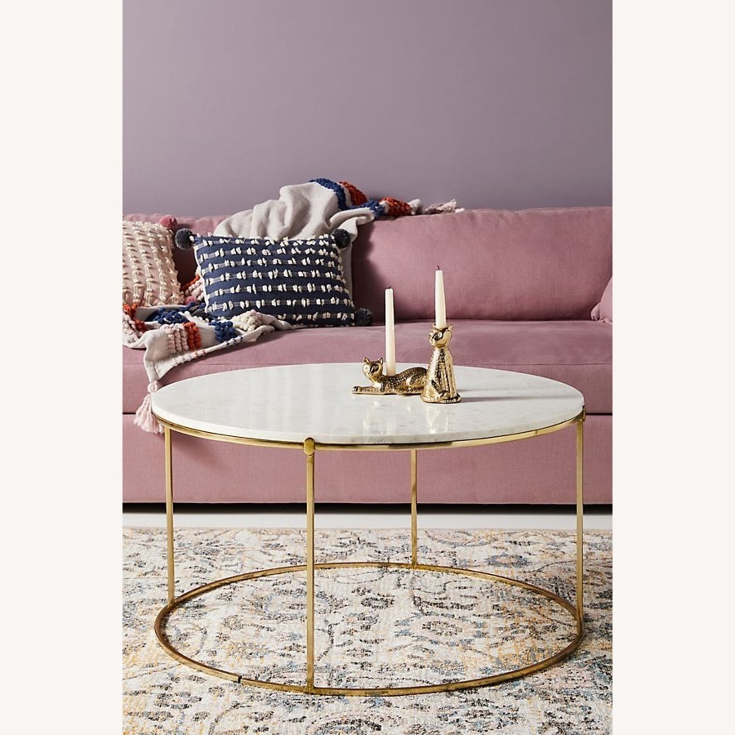 Anthropologie Leavenworth Marble & Brass Coffee Table - image-7