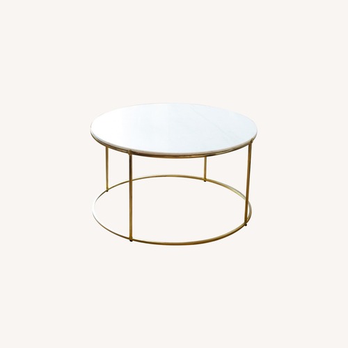 Used Anthropologie Leavenworth Marble & Brass Coffee Table for sale on AptDeco