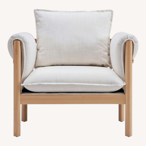 Used Wade Logan White Wood Accent Chair for sale on AptDeco