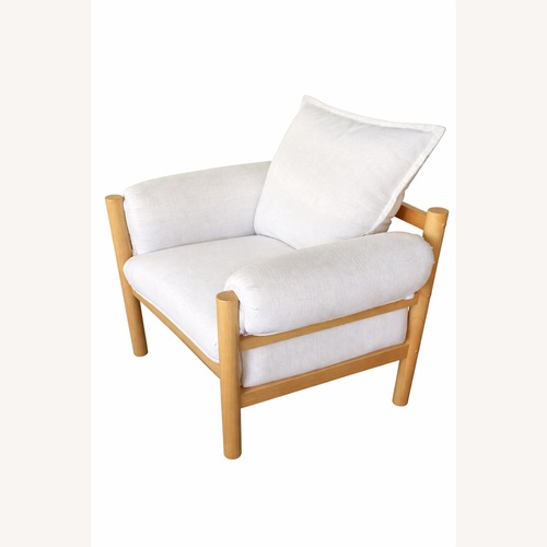 Used Wade Logan White Wood Accent Chair for sale on AptDeco