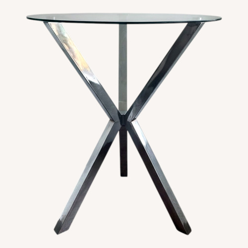 Used Silver Glass Dining Table for sale on AptDeco