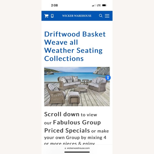 Used Light Gray Wicker Patio Furniture for sale on AptDeco