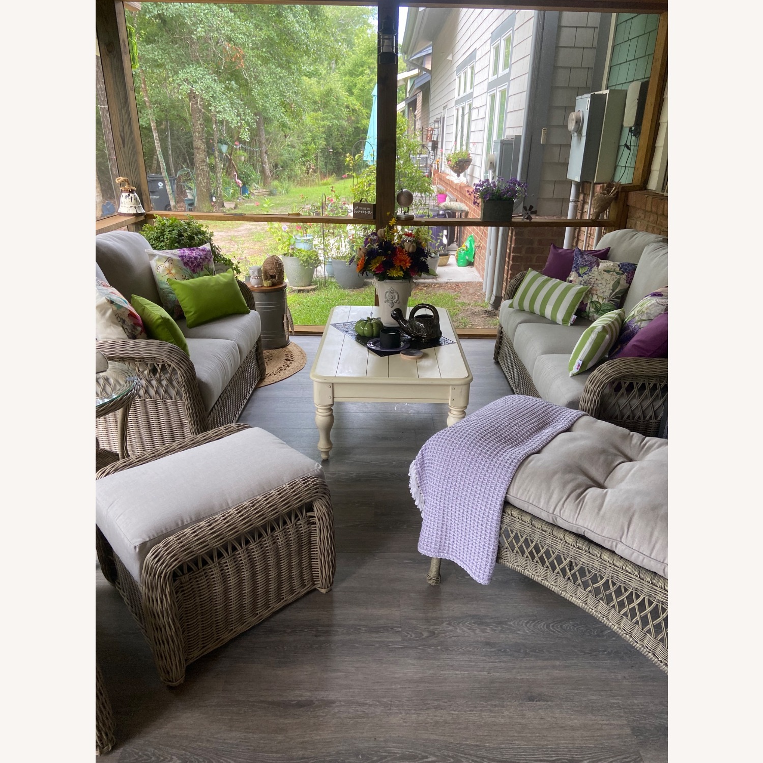 Light Gray Wicker Patio Furniture - image-7