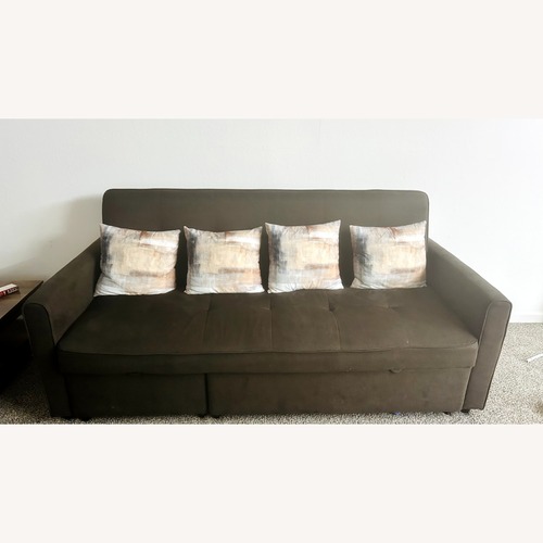 Used Dark Brown Fabric Sleeper Sofa for sale on AptDeco