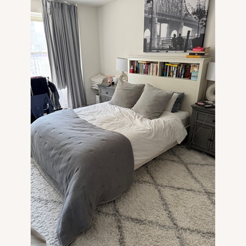 Used Storage Headboard + Platform Queen Bed  for sale on AptDeco