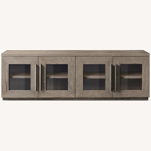 Used Restoration Hardware Machinto Glass Media Console for sale on AptDeco