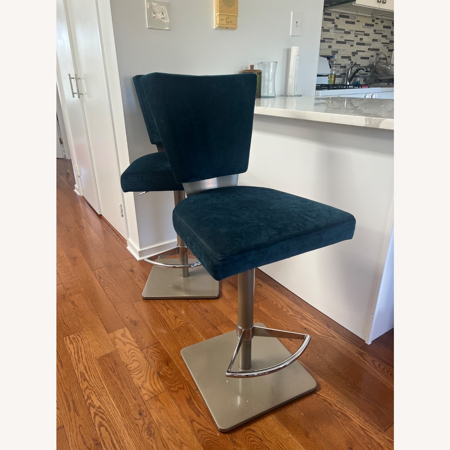 Blue Velvet Stools - image-3