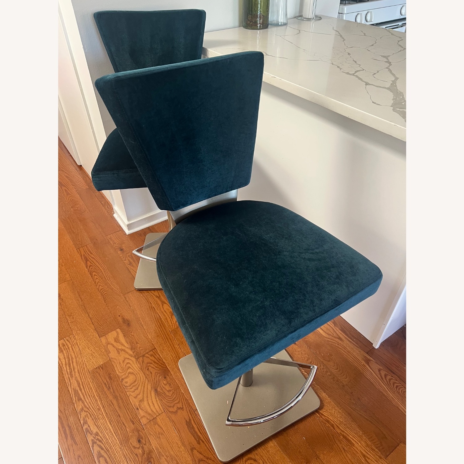 Blue Velvet Stools - image-2