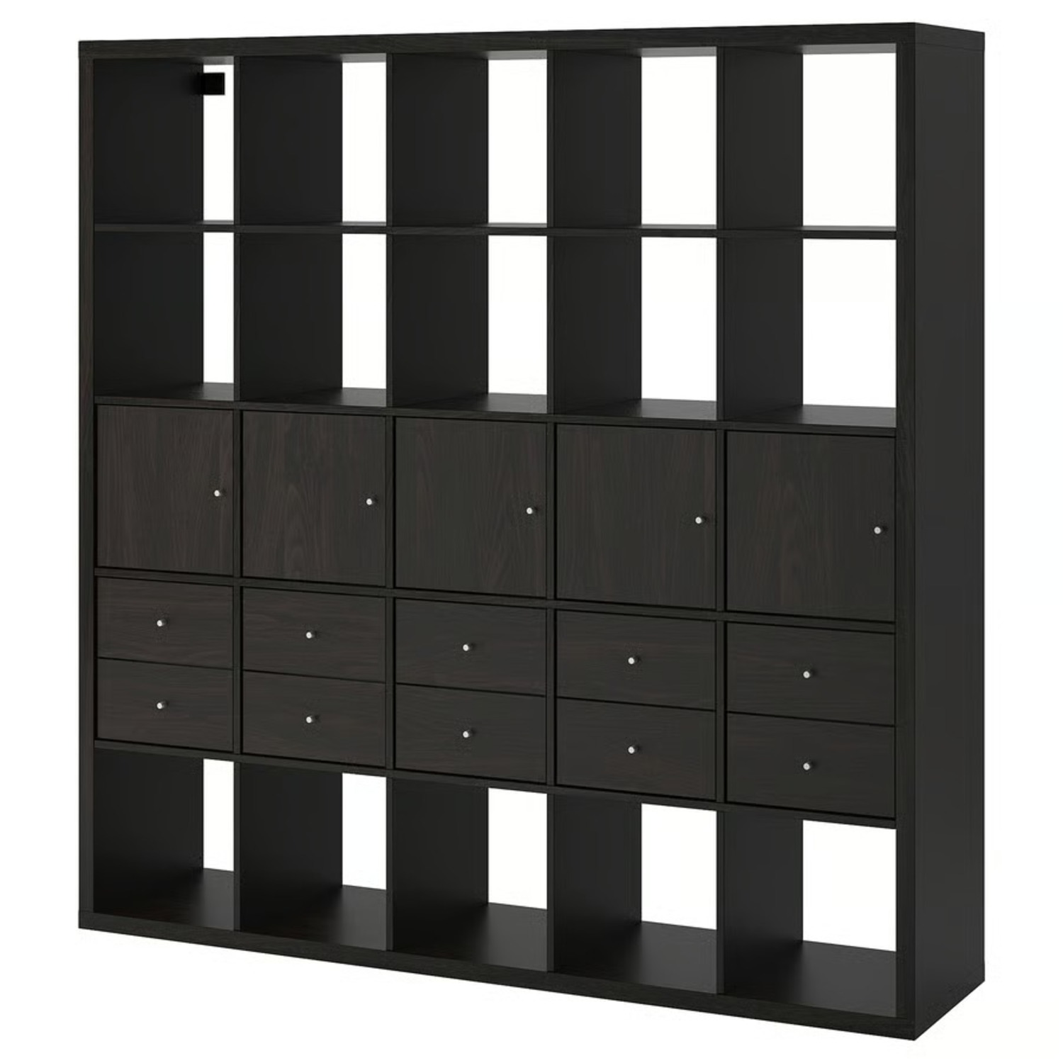 IKEA Kallax Dark Brown Wood Wall Unit - image-6