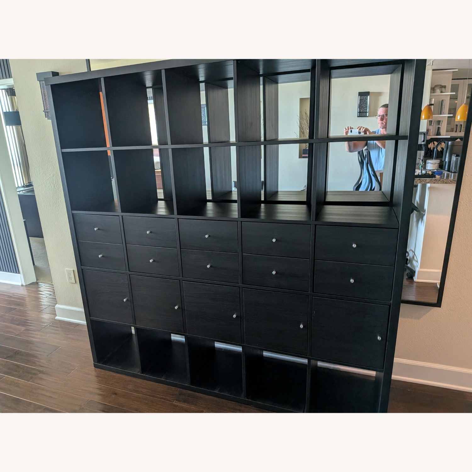 IKEA Kallax Dark Brown Wood Wall Unit - image-4