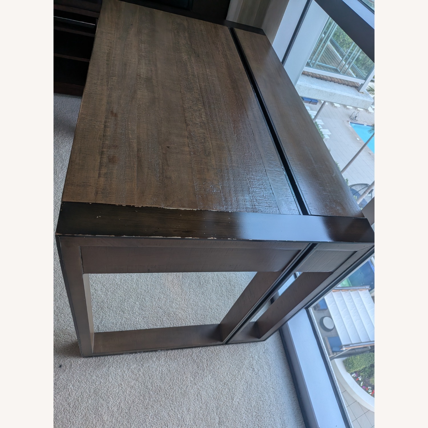 Crate & Barrel Dark Brown Wood Desk - image-3