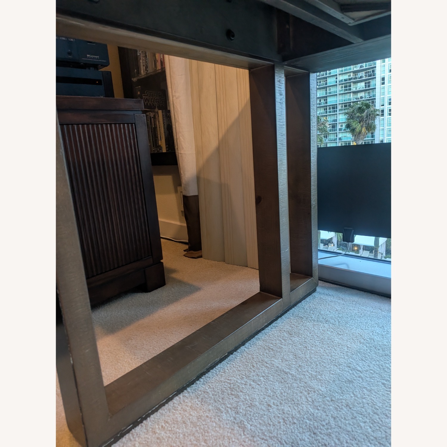 Crate & Barrel Dark Brown Wood Desk - image-7