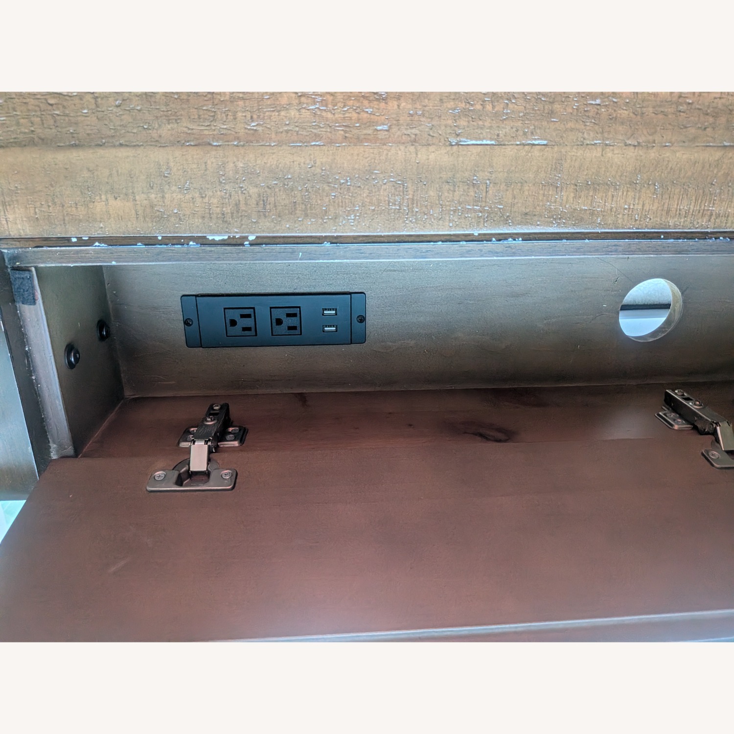 Crate & Barrel Dark Brown Wood Desk - image-2