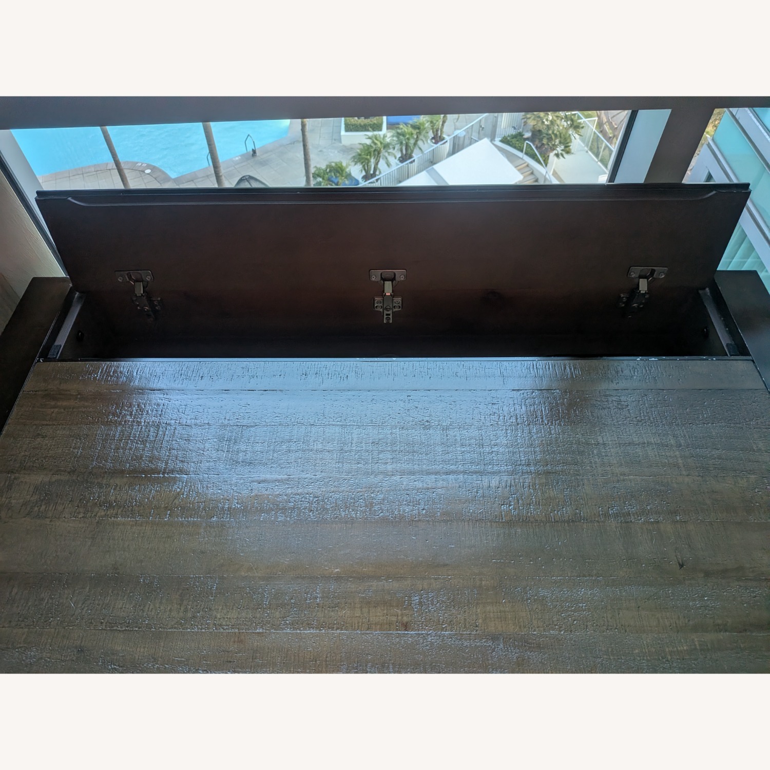 Crate & Barrel Dark Brown Wood Desk - image-8