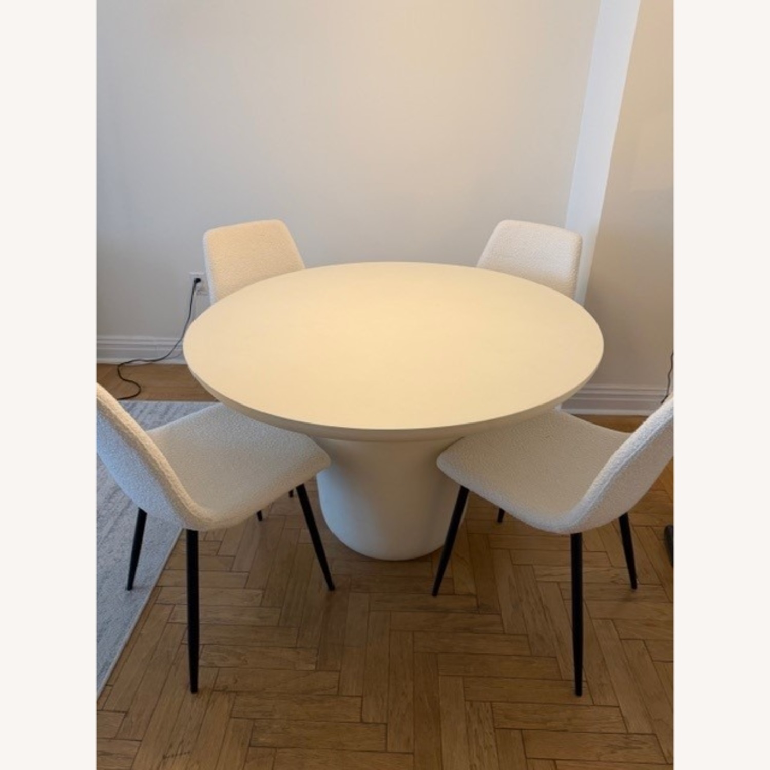 CB2 Lola 45" Round Ivory Concrete Dining Table - image-3