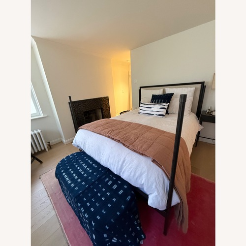 Used Restoration Hardware 19th C. French Iron Fabric Panel Canopy Bed for sale on AptDeco