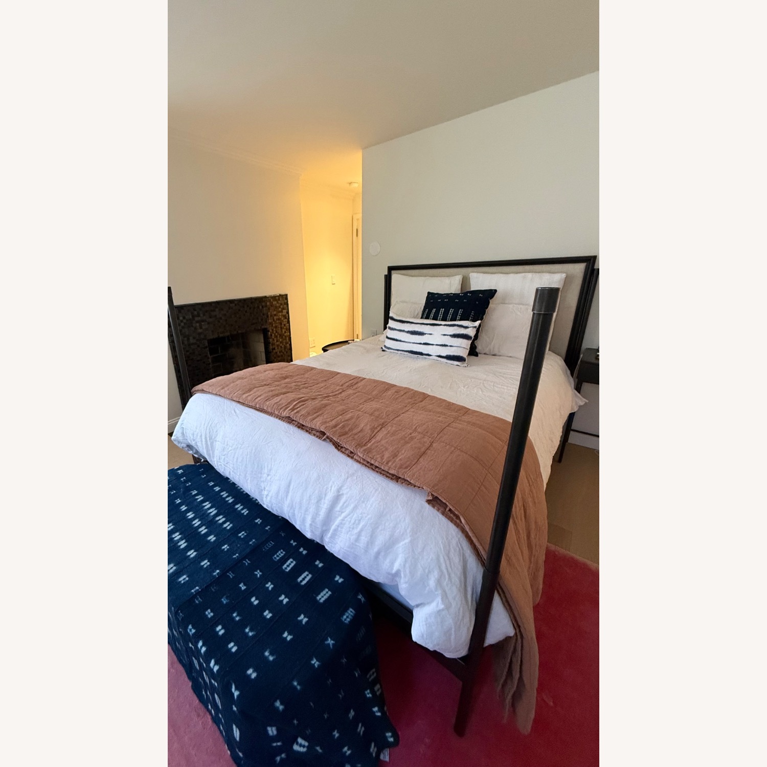 Restoration Hardware 19th C. French Iron Fabric Panel Canopy Bed - image-2