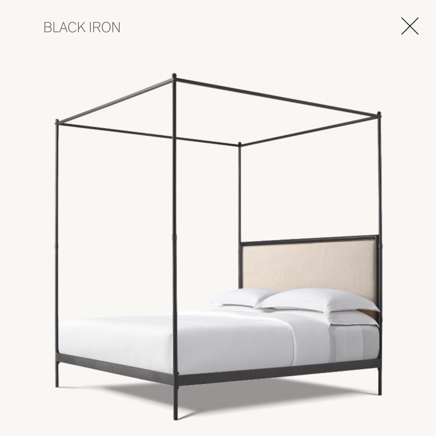 Restoration Hardware 19th C. French Iron Fabric Panel Canopy Bed - image-3