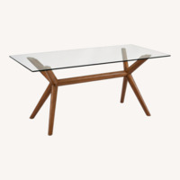 West Elm Jensen Walnut Glass Dining Table