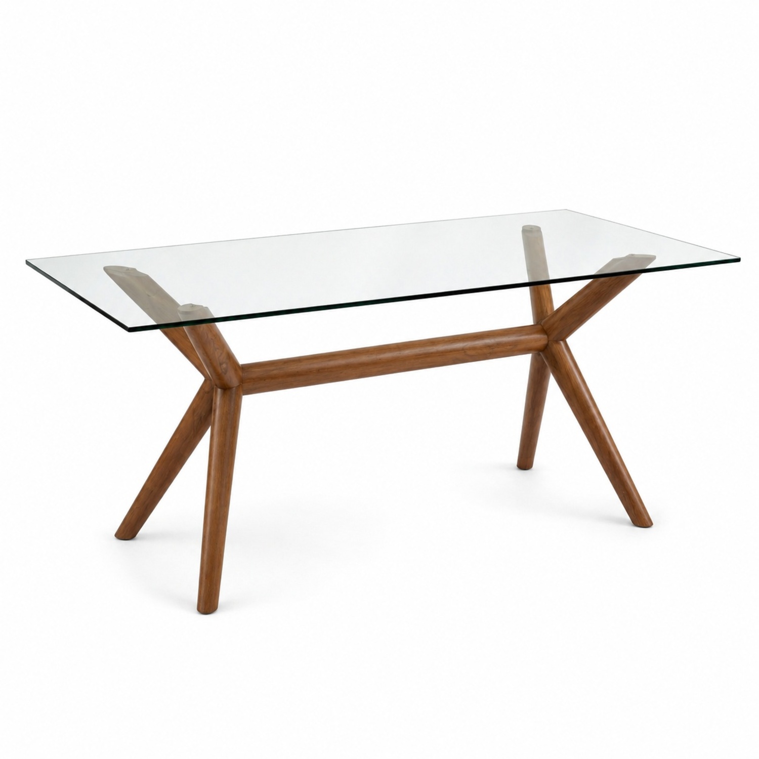 West Elm Jensen Walnut Glass Dining Table - image-4