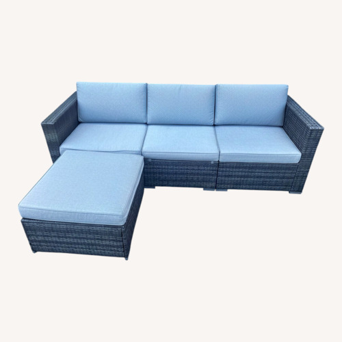 Used Blue Fabric 3+ Piece Sectional for sale on AptDeco