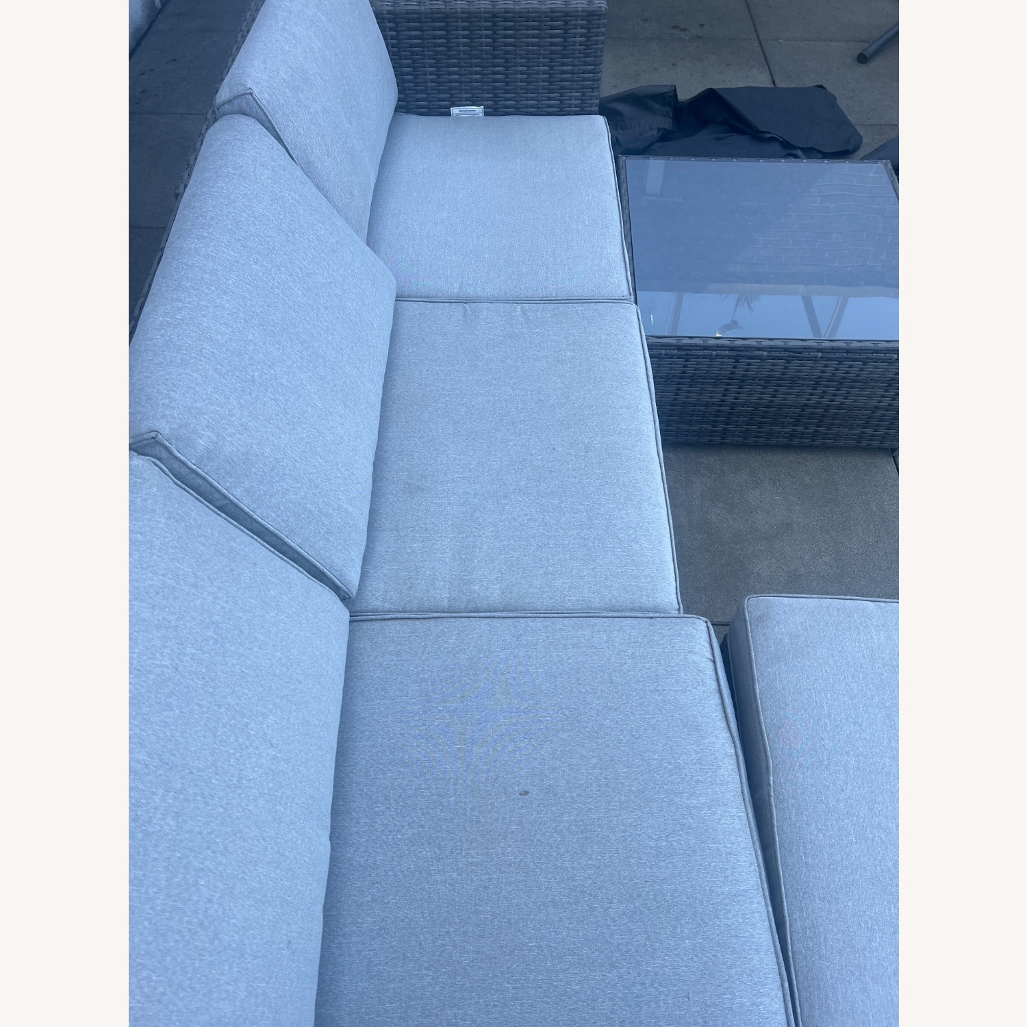 Blue Fabric 3+ Piece Sectional - image-3