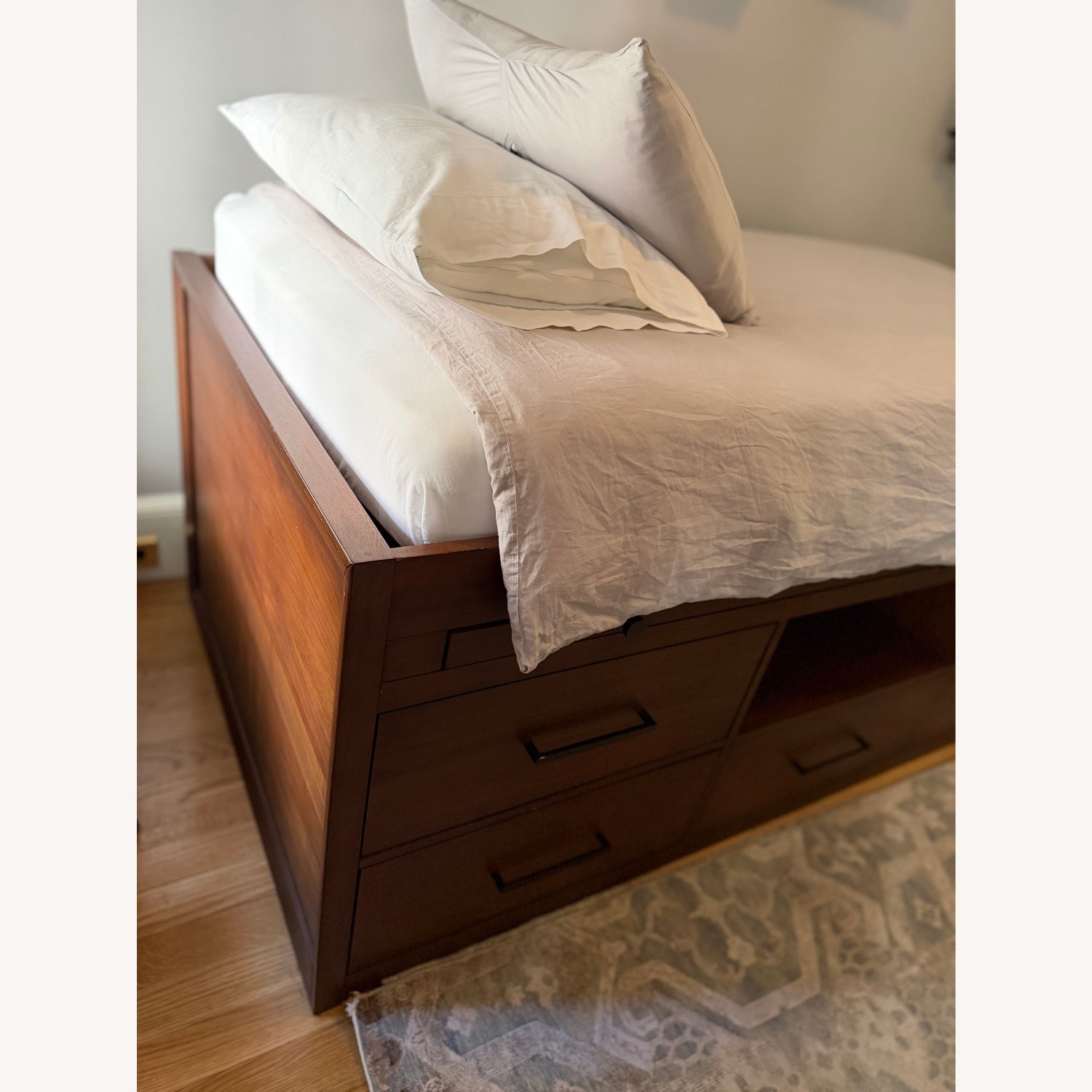 West Elm Dark Brown Wood Twin Bed - image-3