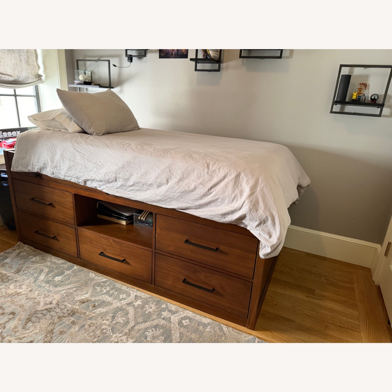 West Elm Dark Brown Wood Twin Bed - image-9
