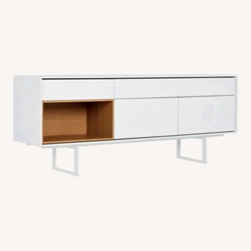 Used Treku White Wood Veneer Sideboard for sale on AptDeco