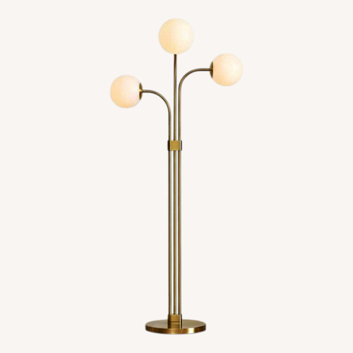 Used West Elm Brass 3 Globe Floor Lamp Dimmable for sale on AptDeco