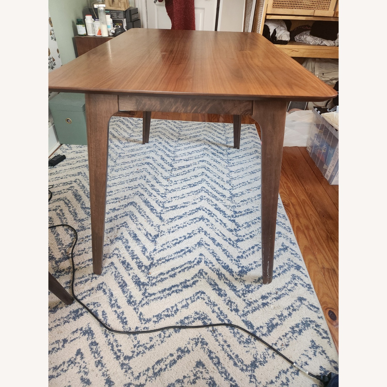 Amazon MCM Dark Brown Wood Dining Table - image-1