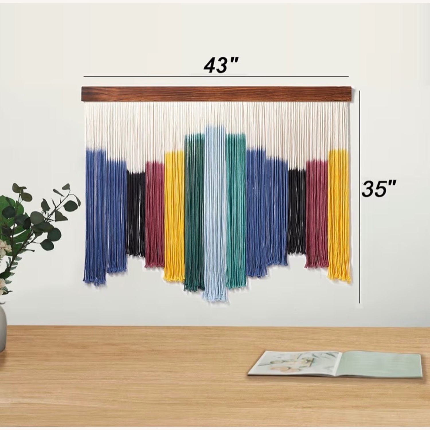 Colorful Macrame Dip Dye Wall Tapestry - image-3