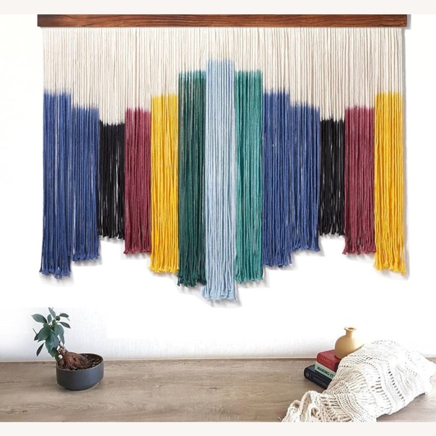 Colorful Macrame Dip Dye Wall Tapestry - image-1