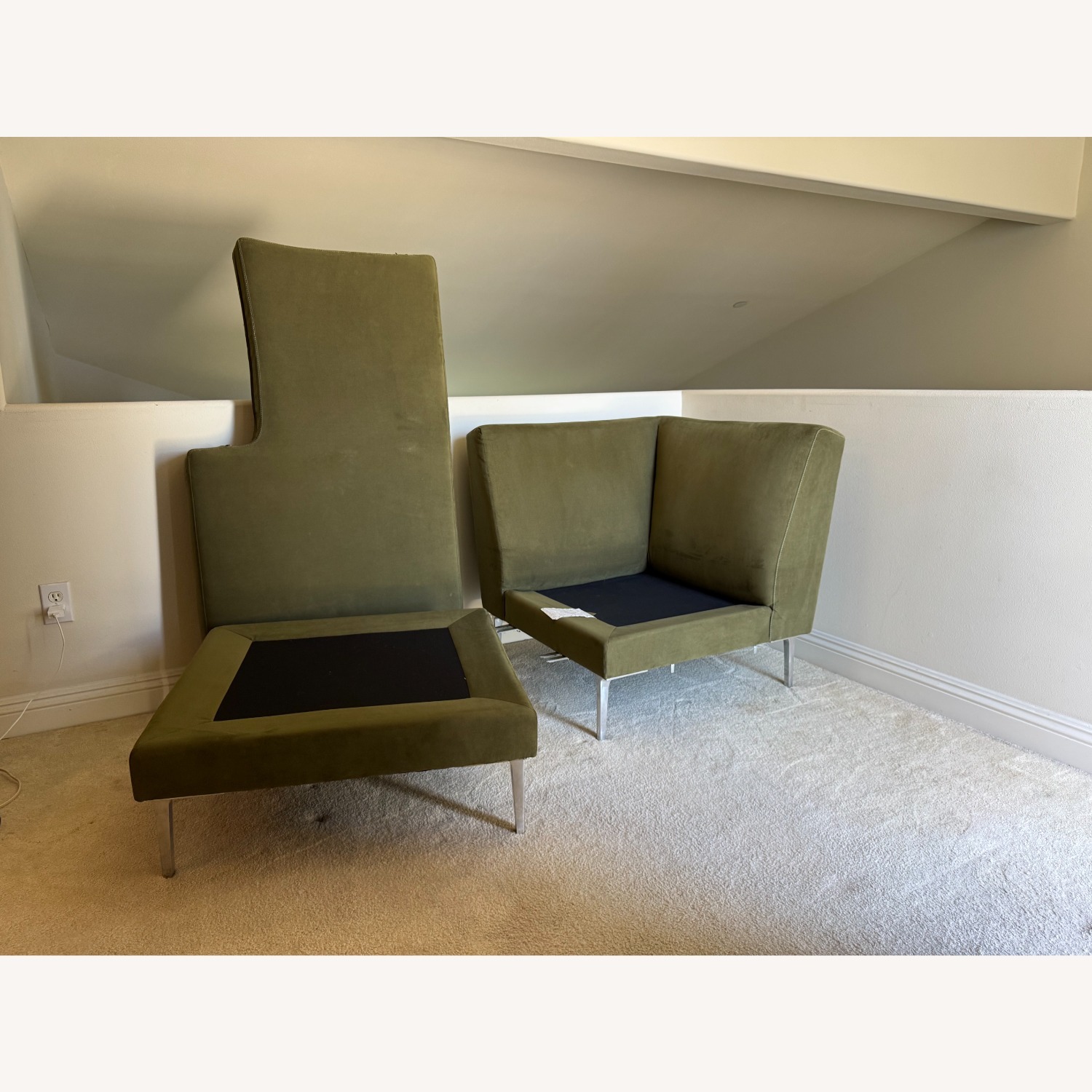 Design Within Reach Libre Chaise - Moss UltraSuede  - image-4