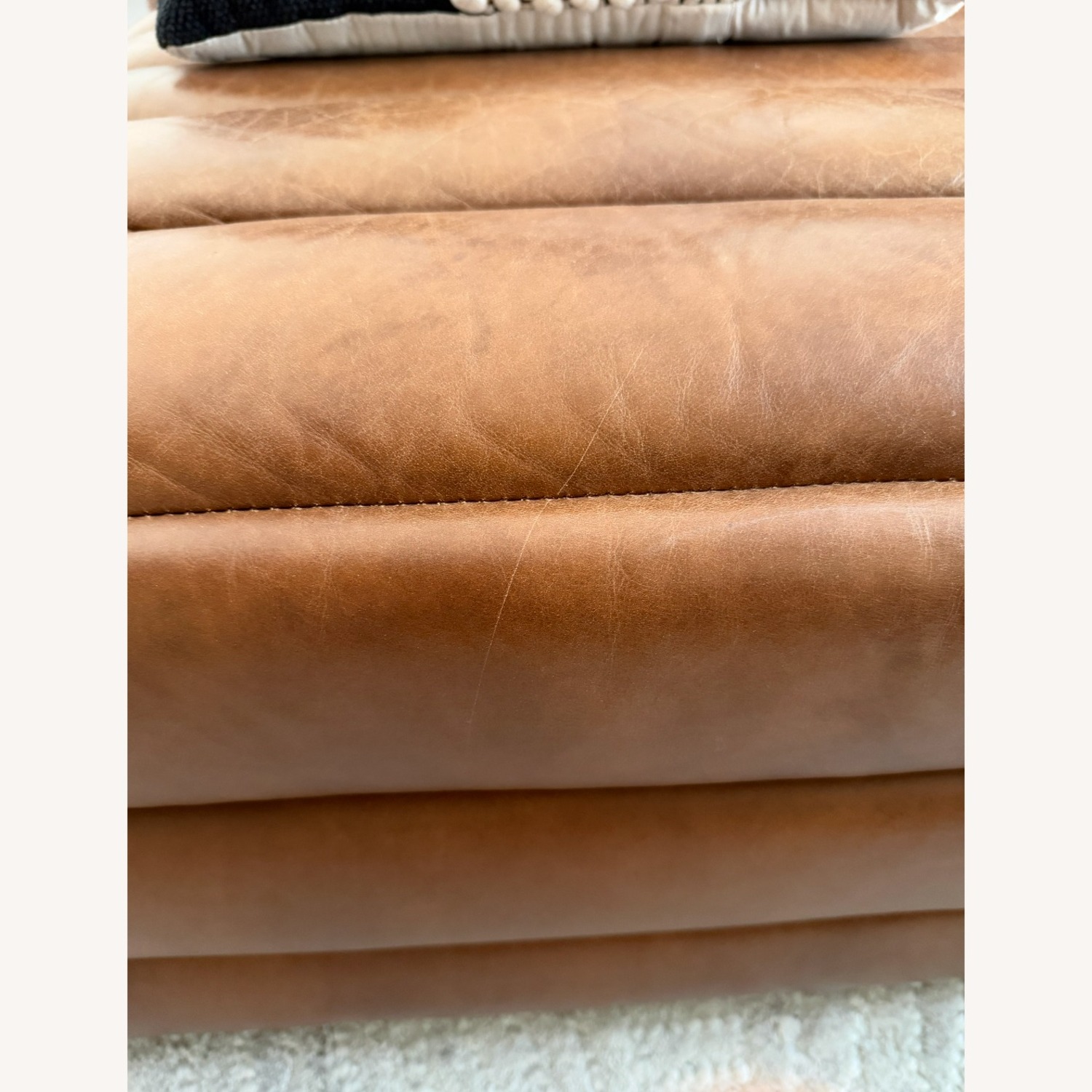 CB2 Strato Brown Leather 2 Piece Sectional - image-4