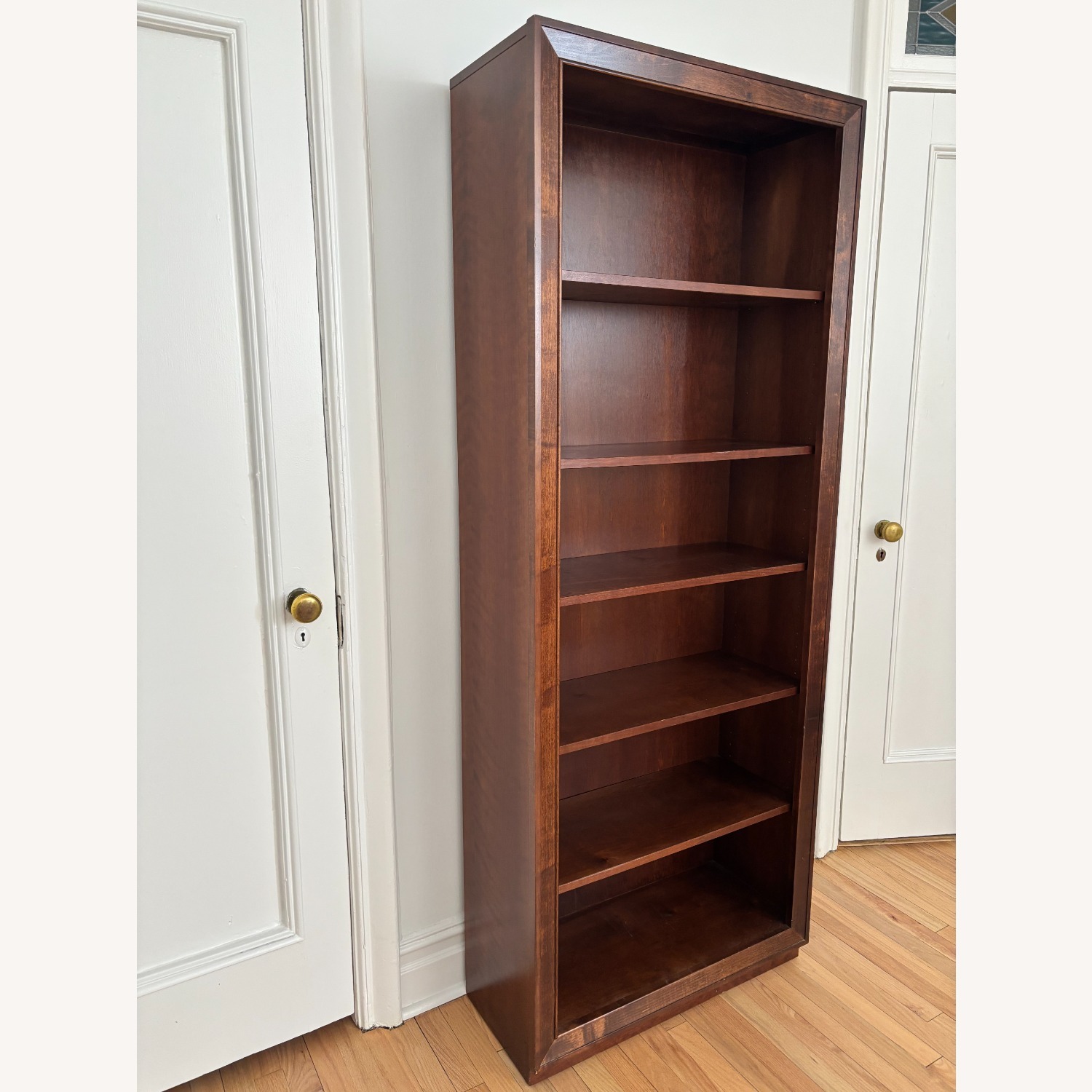Classic Crate & Barrel Walnut Bookcase - image-1