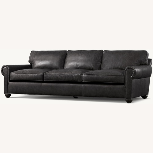 Used Restoration Hardware 96" Lancaster Leather Sleeper Sofa for sale on AptDeco