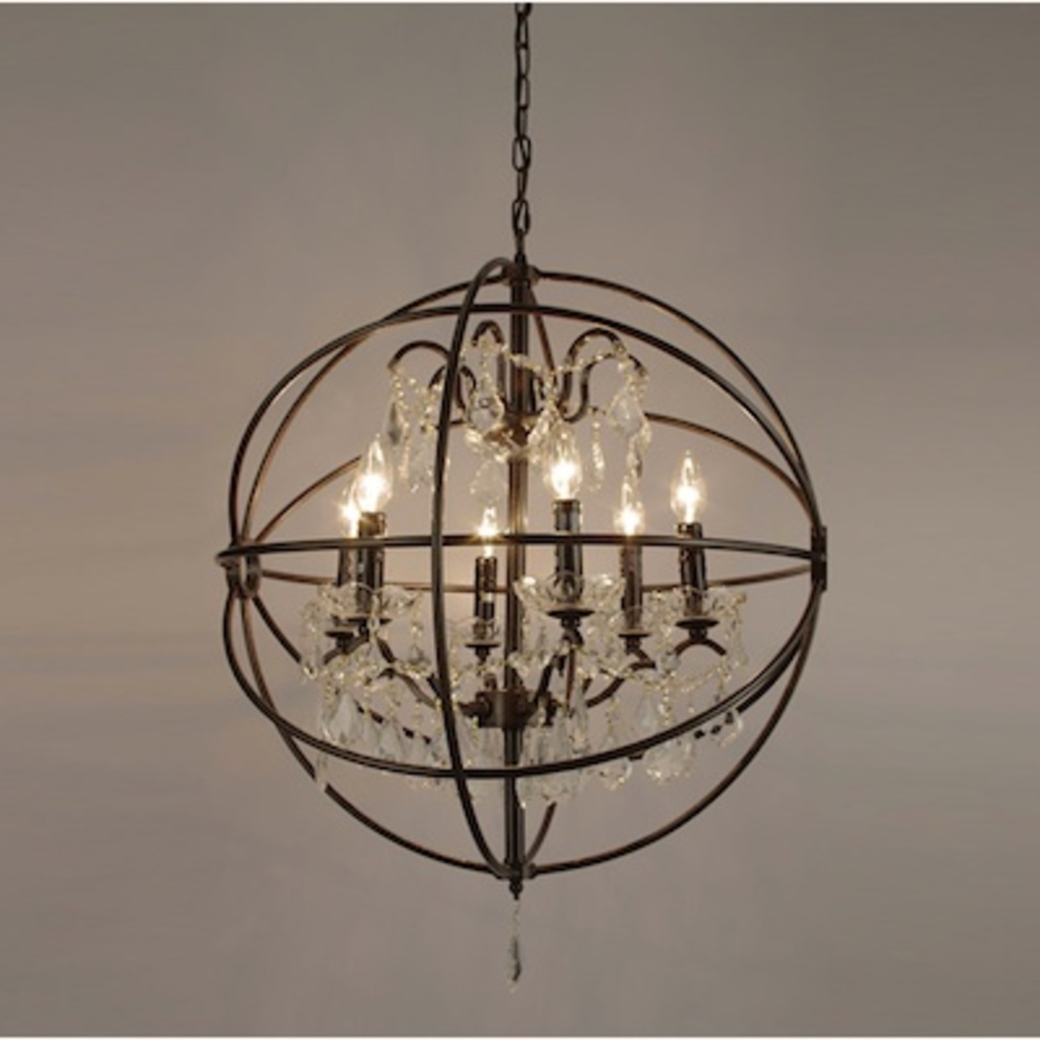 Restoration Hardware Orb Light Gray Ceiling Lamp - image-4