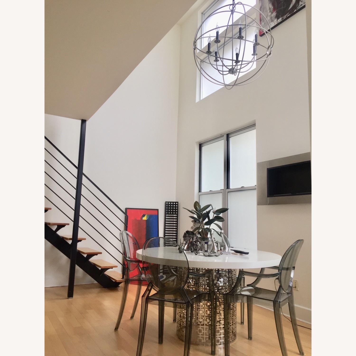 Restoration Hardware Orb Light Gray Ceiling Lamp - image-2